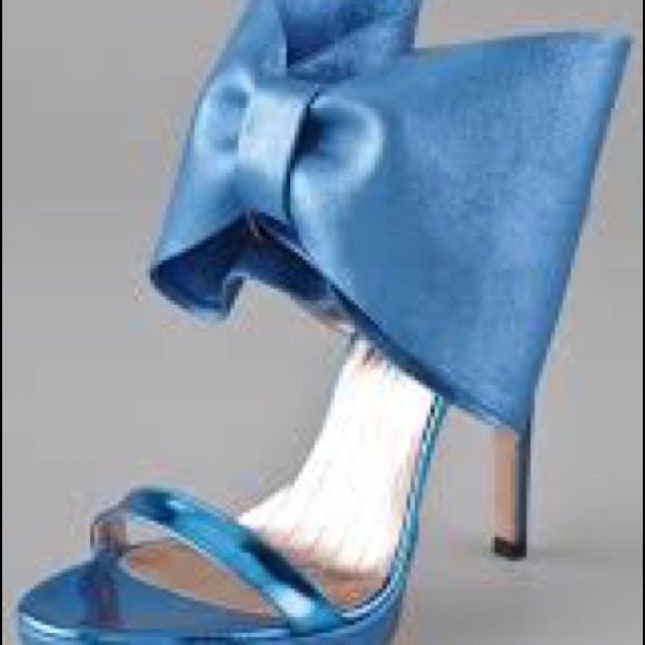 VIKTOR & ROLF Blue High Heel Bow Sandals size 37 - Picture 1 of 10